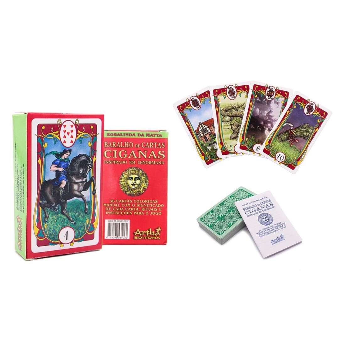 Mini Baralho de Cartas Ciganas Lenormand 36 Cartas